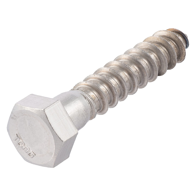 3/8 x 2-1/2 Stainless Lag Bolt (25-Pack) 18-8 Stainless Steel, Heavy Duty Hex Wood Lag Screw, ASME B18.2.1 Commercial/Industrial Grade by Makers Bolt 3/8 x 2-1/2 (25 pack)