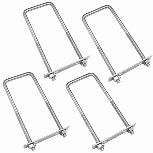 4 Sets 304 Stainless Steel Square U-Bolts, 80x150mm, M10 80×150mm (W*L)