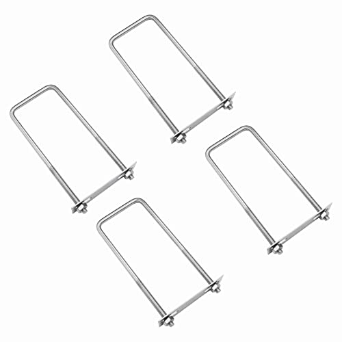 4 Sets 304 Stainless Steel Square U-Bolts, 70x180mm, M8