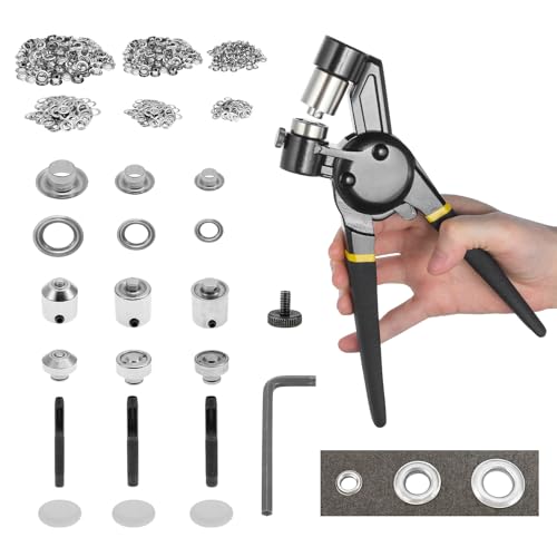 BEAMNOVA 5.5mm 8mm 10mm Heavy Duty Grommet Tool Kit, 900 Supplies Black 5.5mm, 8mm & 10mm (3/16, 5/16 & 3/8 inch)