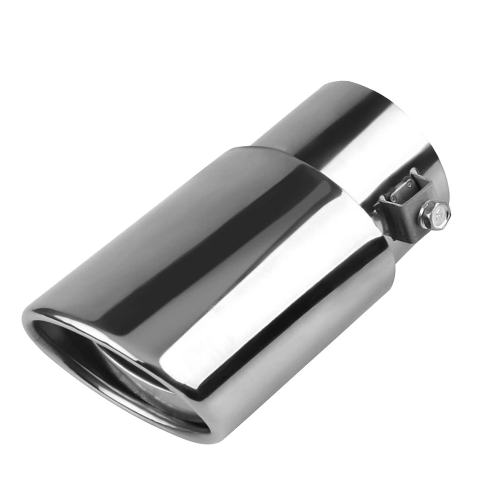 Stainless Steel Car Exhaust Tip, 2.5" to 3.3" Universal Car Exhaust Pipe Modification Tail Throat Tail Pipe, Steel Exhaust Tips Chrome-Plated Finish Tailpipe (Silver/A Style) Silver/A Style