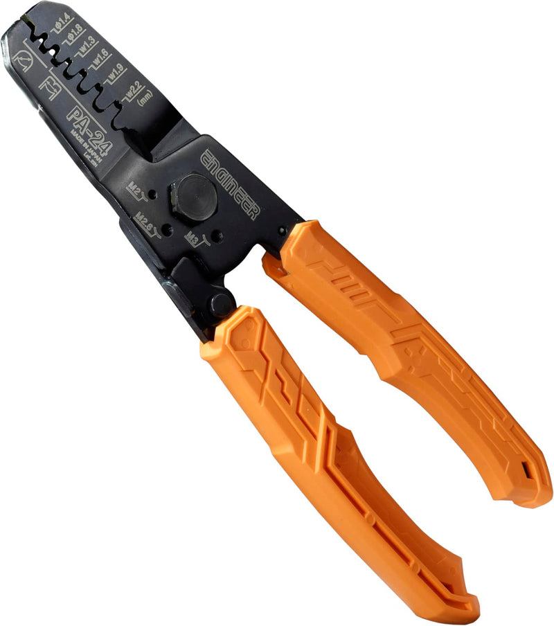 ENGINEER PA-24 Micro Connector Crimping Pliers Tool 160mm (Made in Japan) for JST XH, PH, EH & NH series, Molex Micro-Fit, KK series (AWG #32-#18) 4) For small and medium terminals (QI connector)