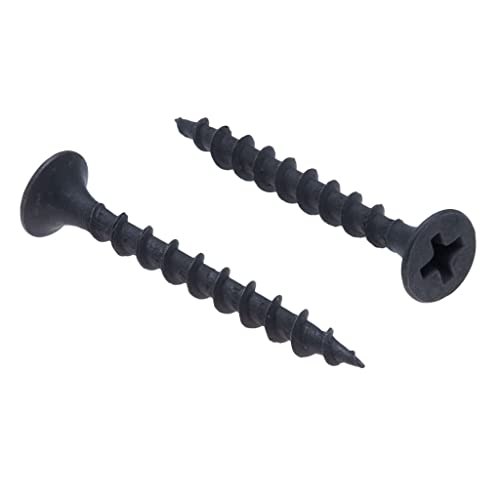 Drywall Screws 100mm (Pack of 200), Self Tapping Countersunk Flat Bugle Head Phillips Coarse Thread Sharp Point Black Phosphate Plaster Screw for Plasterboard & Wood (4.8mm x 100mm / 0.189" x 3.937") 4.8x100mm