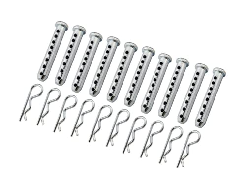 8-20Pack Multisize Flat Head Adjustable Clevis Pin,with Multi-Hole Cylindrical Pin Positioning Pin Clevis Pins Set (Size:M6 x 50mm, 10) M6 x 50mm