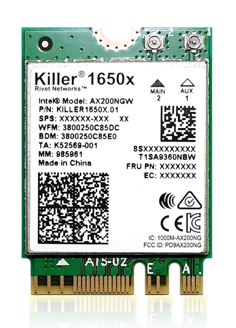 AX1650x Killer Series WiFi 6 Upgrade | Gaming WiFi Adapter | M.2 WiFi Card for PC | 2.4 Gbps WiFi for PC | Supports Bluetooth 5.2 & Intel, AMD, Windows 10+, Linux Wi-Fi 6 M.2 PCIe AX1650x