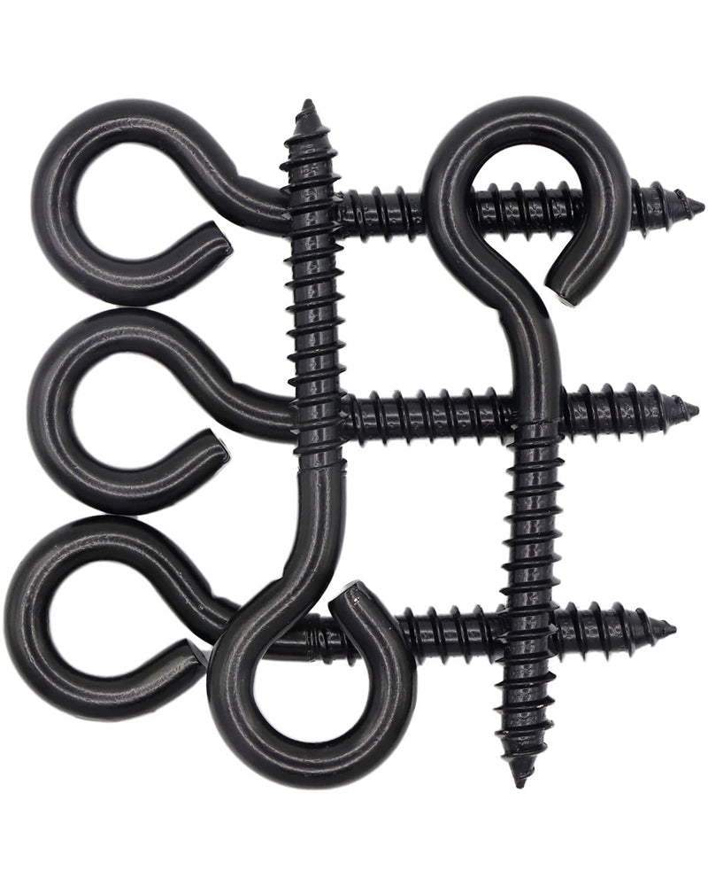 20 Pcs 3-1/4" (3.25 Inch) Screw Eyes, 304 Stainless Steel - #18 Black Eye Bolt Screws, Heavy Duty Anti-Rust Self Tapping Eye Lag Screws for Wood, Indoor & Outdoor Use | by IMSCREWS 0.236" x 1.00" x 3.3" 20