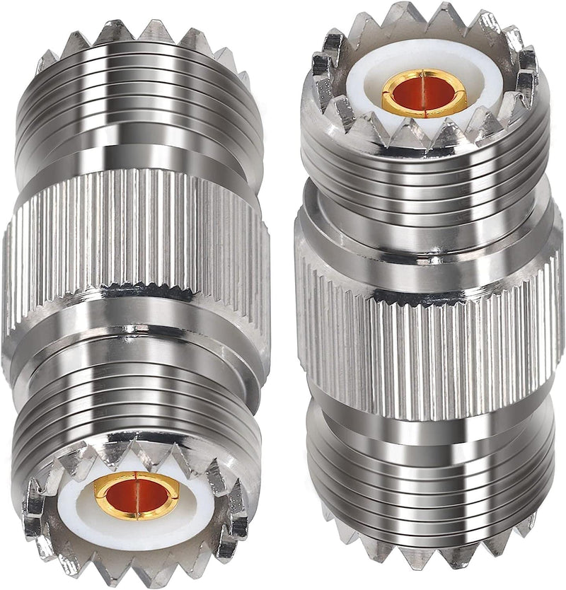 2PCS PL259 UHF Coax Adapter Cable Gender Changers, SO239 Coax Connector Female to Female Coaxial Adapter for CB Radio, Antenna