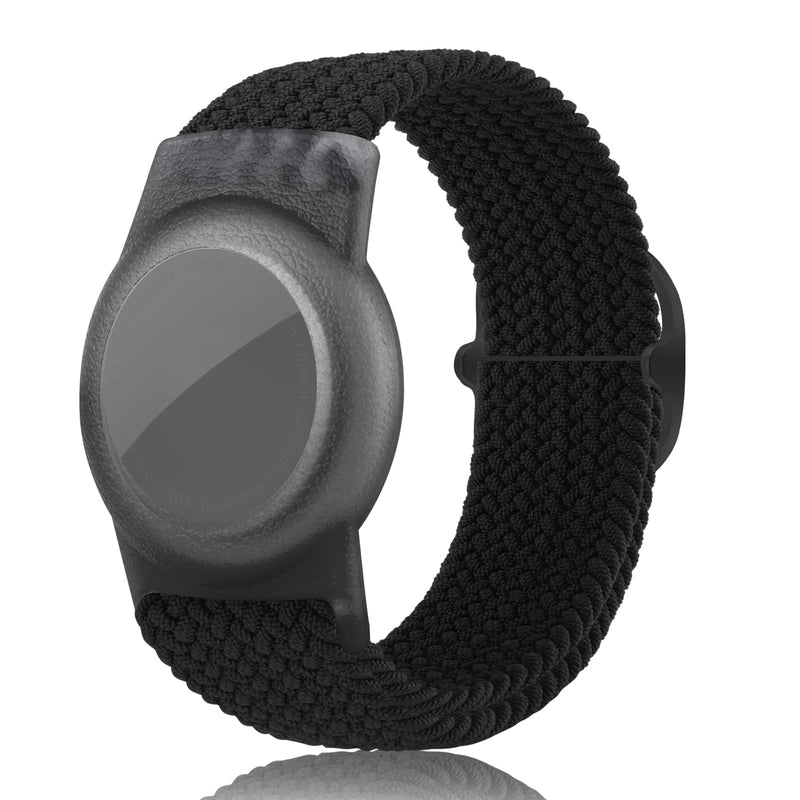 Yizhet Wristband Compatible with Airtag, Adjustable Airtag Bracelet, Soft Airtag Watch Strap for Kids, Teens, Elders Black