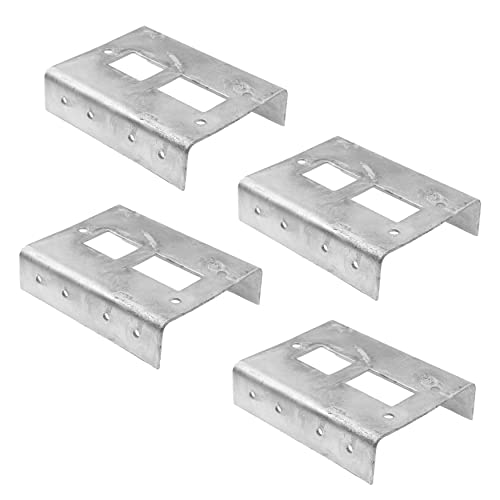 Chain Link Universal Wooden Fence to Post Adapter | Adapter Brackets | Wood Fence Steel Post Bracket (Pack of 4)