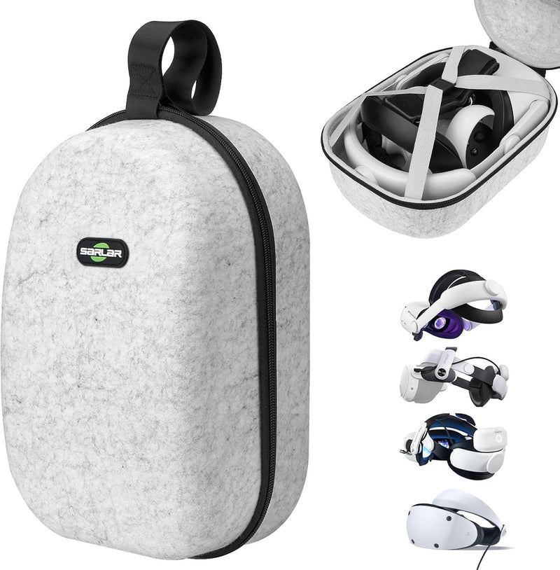 Large Hard Carrying Case Compatible with Oculus Meta Quest 3S/Quest 3/Quest 2 & PS VR2 Gaming Headset and KIWI Design, BOBOVR M3/M2 Pro, SUPERUS, Saqico and All Head Strap with Battery