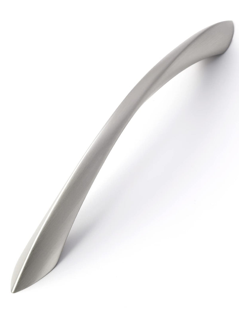 5 Pack Brushed Nickel Cabinet Pulls 6.3 Inch Arch Twisted Silver Handles Drawer Kitchen Cupboard Bathroom Dresser Cabinet Hardware Zinc Alloy 6.3 inch Hole Centers 5