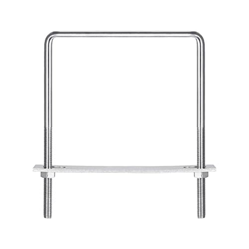 uxcell Square U-Bolts, 3 Sets 162mm(6.38") Inner Width 210mm Length M10 304 Stainless Steel U Clamp Bolt with Nuts and Plates, for Boat Trailer M10x162x210mm