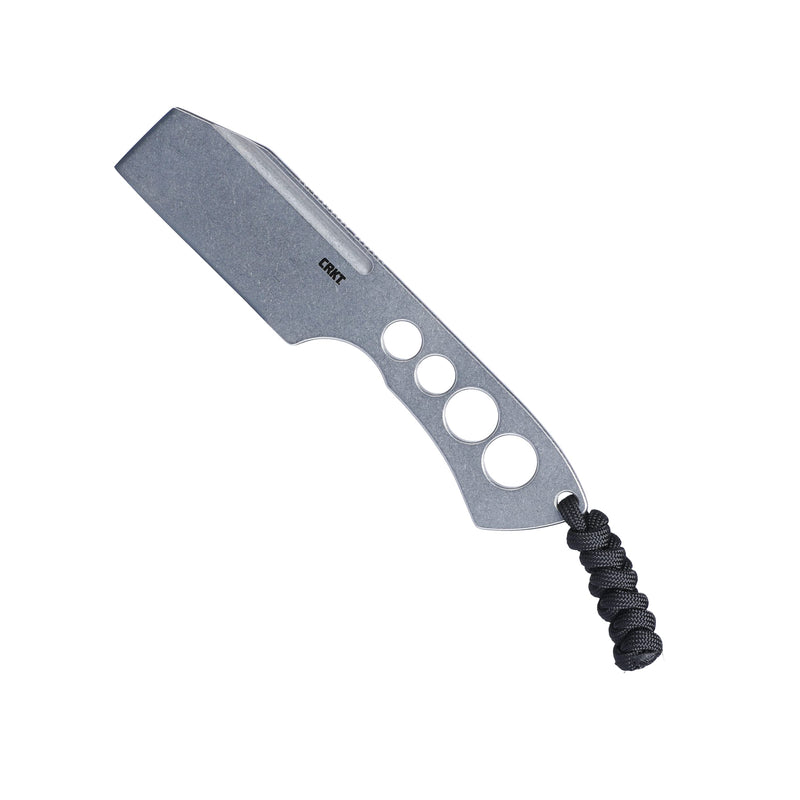 CRKT Razel Chisel Fixed Blade Knife: Everyday Carry Plain Edge, Stainless Steel Chisel Bevel w/Pocket Carry Sheath 2130,Silver