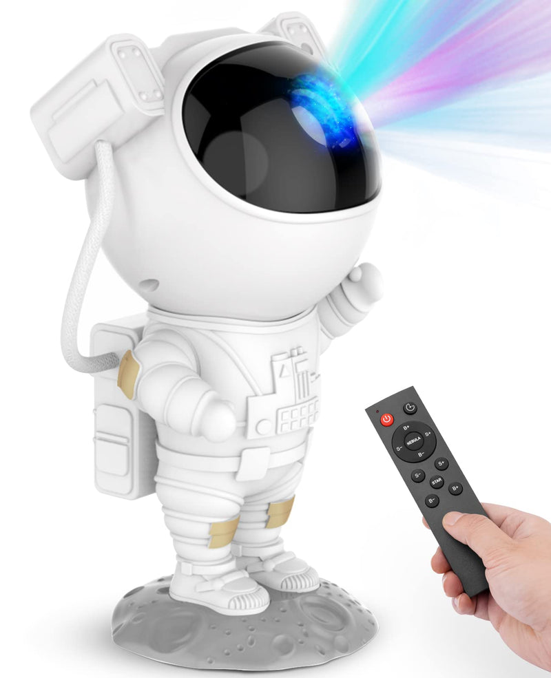 [A Gift Choice] Astronaut Space Buddy Star Projector - Galaxy Projector Night Light with Remote, 360°Adjustable and Timer, Kids Galaxy Starry Nebula Projection Lamp for Bedroom, Game Room White-Astronaut