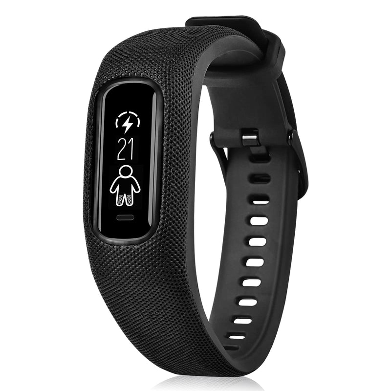 Strap TPU Wristband Compatible with Garmin vivosmart 4,Make Broken Original Band Work again Small/Medium Black