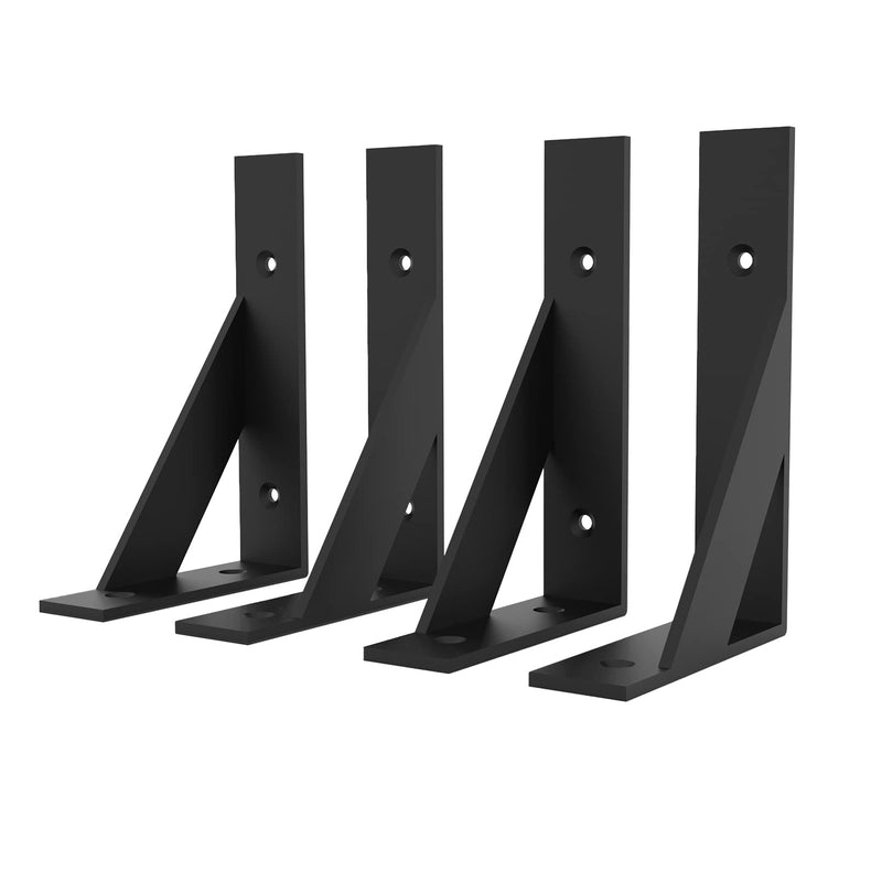 Shelf Bracket 6 inch x 4 inch,Black Metal Shelf Brackets,Shelf Support Angle L Brackets for Shelves,Heavy Duty Floating Shelf Brackets 4Pack 4*6inch-2pairs-black