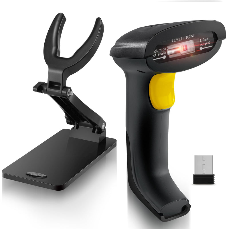 2D Barcode Scanner Wireless Handheld Bar Code Scanner Versatile 2-in-1 (2.4Ghz Wireless+USB 2.0 Wired) QR Code Scanner 2D Automatic Bar Code Reader Scanner Wireless 2D 2.4G