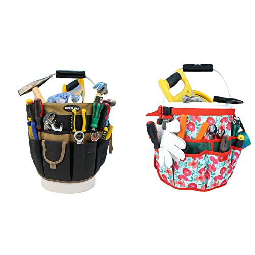 MELOTOUGH Bucket Idea Bucket Tool Organizer With Pockets Fits to 3.5-5 Gallon Bucket for Garder