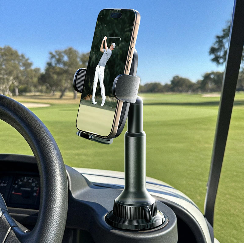 LISEN Golf Cart Phone Holder Mount, Golf Gifts for Dad Men Women, Universal Cup Phone Holder Mount for All 4.7-6.8" Cell Phones, Fit Ezgo Yamaha Club Car Accessories