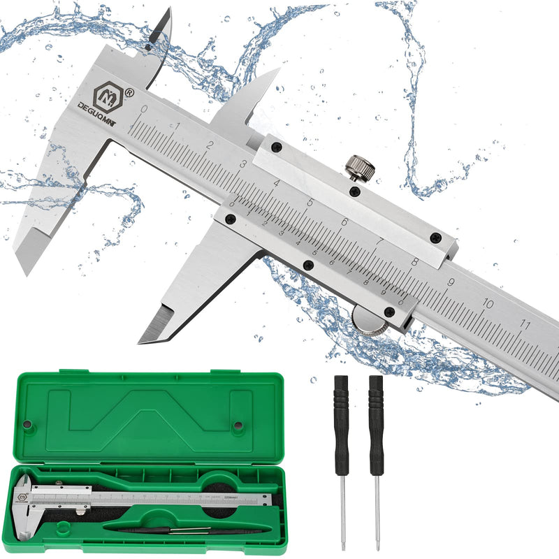 Caliper Analogue 150 mm 6 Inch Stainless Steel Calliper Accuracy 0.02 mm | With 2 mini screwdrivers and 1 storage box