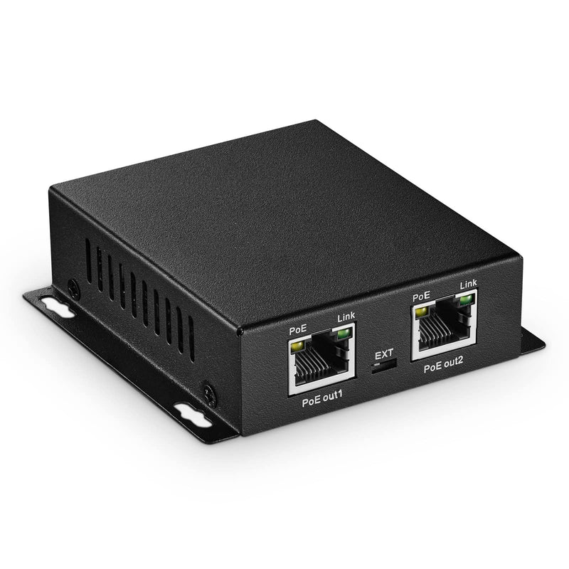 MokerLink 3 Ports Gigabit PoE Passthrough Switch - IEEE 802.3af/at Repeater, 100/1000Mbps, 1 PoE In 2 Out, Wall Mount, Extender/Injector/Network Extender Three in One 3 Port Gigabit