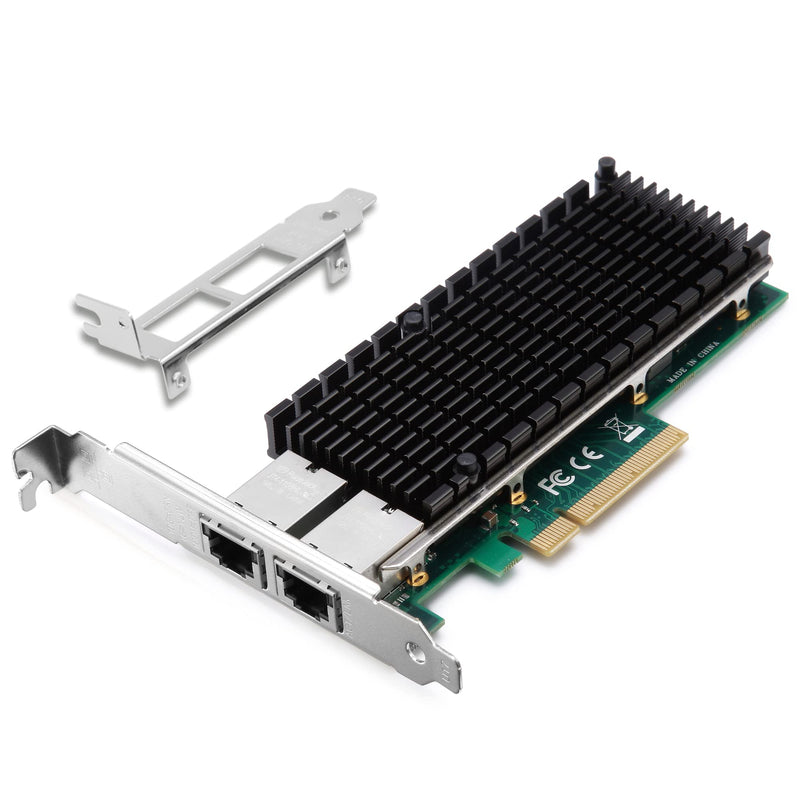 10G Network Card with Intel X540 Chip, 10GB PCI-E NIC Compare to Intel X540-T2, Dual RJ45 Port PCI Express X8 Ethernet Adapter Support Windows/Windows Server/Linux/Freebsd/VMware ESXi 6.Intel X540 (2xRJ45)