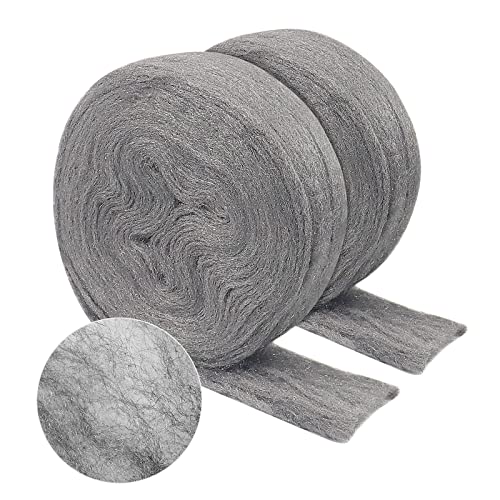 Steel Wool Roll, 60 FT Flexible Stainless Steel Wool Rolls Interstice Hole Filler, Barrier Wire Mesh Hole Fill Fabric, Control Gap Filter Keep Animals Away from Holes for House Garage 60FT