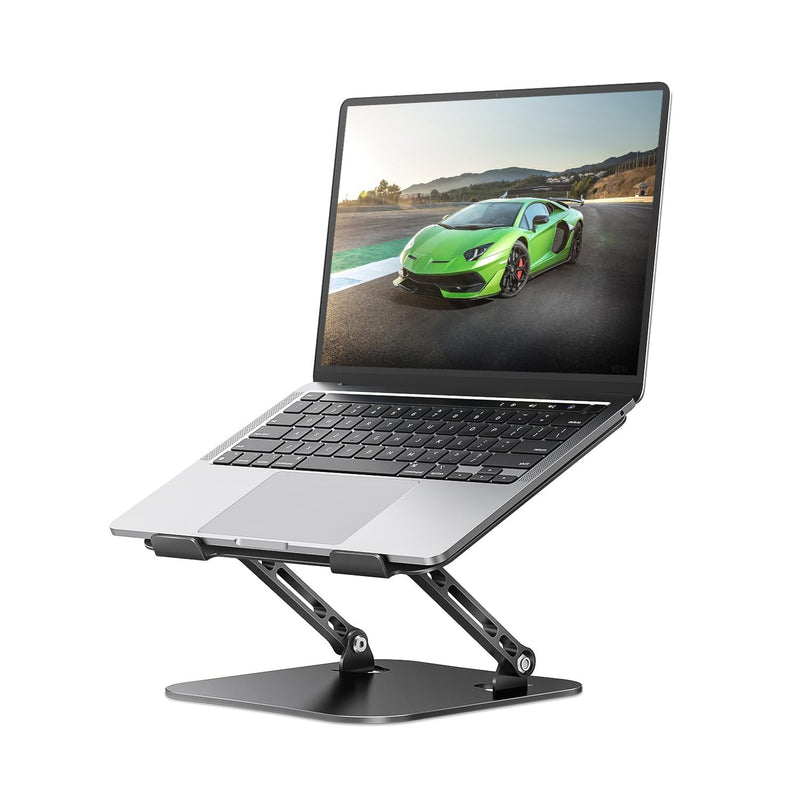 Adjustable Laptop Stand for Desk, Aluminum Portable Laptop Stand, Lightweight 500g, Foldable Ergonomic Computer Notebook Stand Holder for 11-16" MacBook Air Pro, Dell XPS,HP Computer Notebook, Black