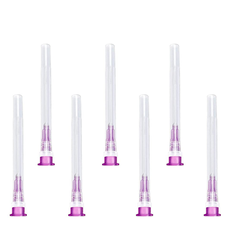 Pack of 100 24G x 1 inch (0.55 mm x 25 mm) stainless steel dispensing tube for refill liquids, individually packed, refill tubes for industry, science laboratories, household, hobby, liquid oil, adhesive 24 GX 1 (25 Mm)