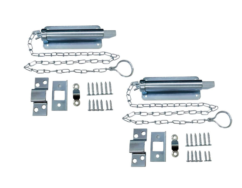 QCAA Chain Bolt, 6", Zinc Plated, 2 Pack, Made in Taiwan