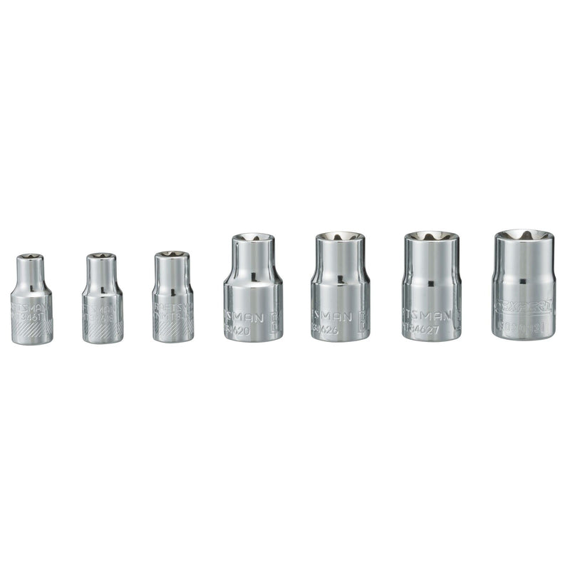 CRAFTSMAN Socket Set, External Torx, 1/4 and 3/8 Inch Drive, 7 Piece (CMMT34570)