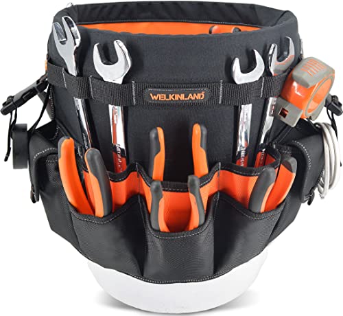 WELKINLAND 5 Gallon Bucket Tool Organizer, 47-Pocket 15L Bucket Tool Bag