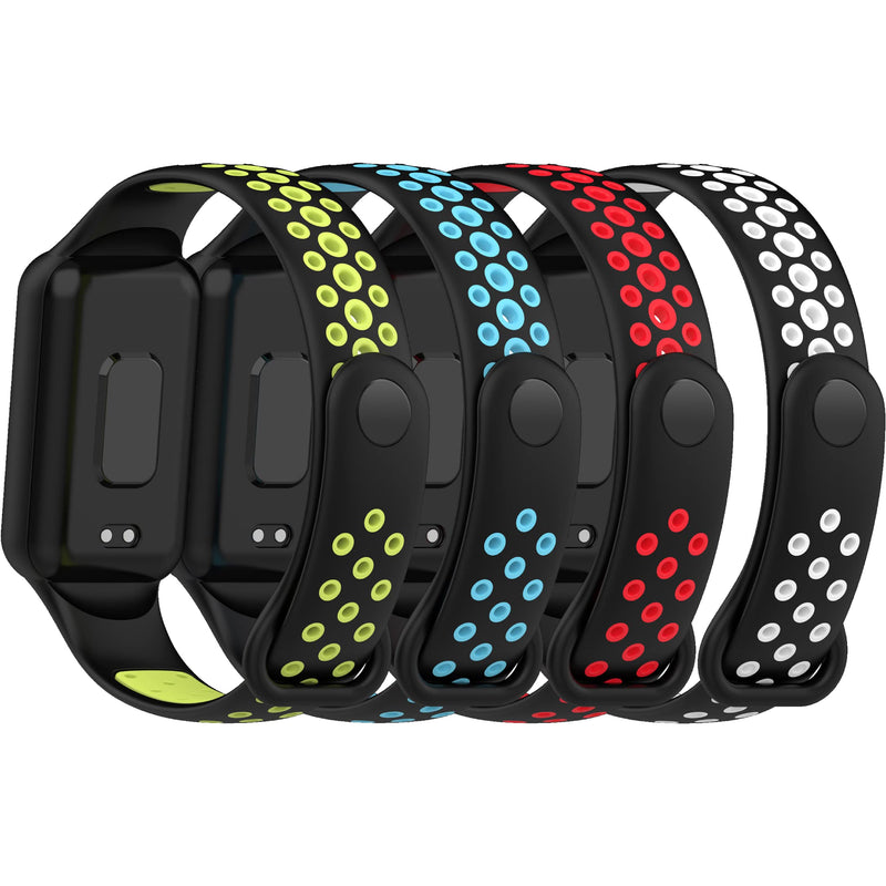 4-PACKS Compatible with Amazfit Band 7 Replacement Band,Sport Strap Soft Silicone Quick Release Wrist Bands Adjustable Wristband Smartwatch Accessory MutliColors-B