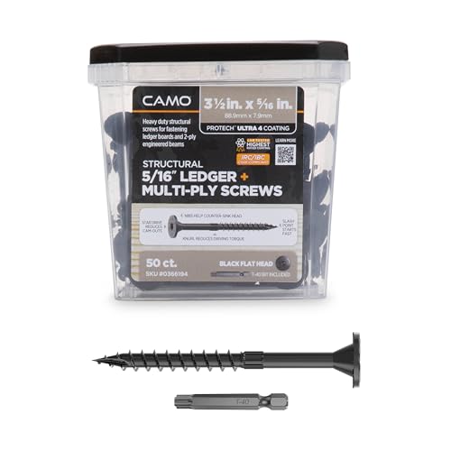 CAMO 3-1/2" x 5/16" Ledger + Multi-Ply Flat Head Structural Screw - 50 ct