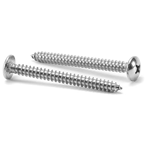 #14 x 3 Wood Screw 100Pcs Truss Head Phillips 18-8 (304) Stainless Steel Fast Self Tapping Screws by SG TZH #14 x 3"