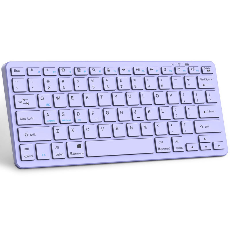 Ultra-Slim Bluetooth Keyboard Wireless Keyboard Compatible iPad 10th/iPad 10.2(9th/8th/7th Generation),iPad Air 5th/4th, iPad Pro 11/12.9, iPad 9.7, iPad Mini and All Bluetooth Devices (Light Purple) Light Purple