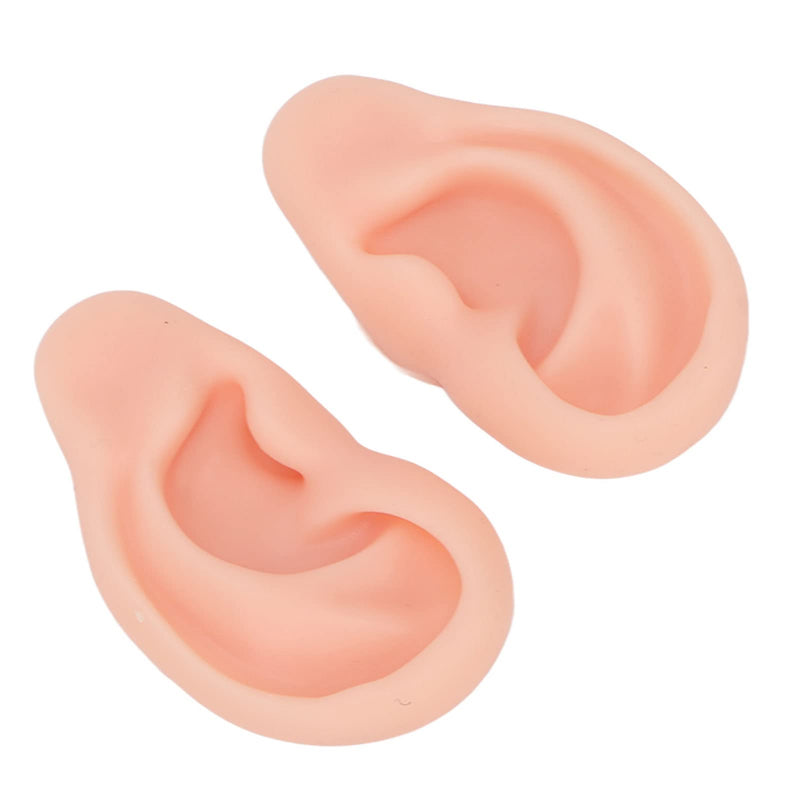 Human Ear Model, 1 Pair Soft Silicone Simulation Ear for Piercing Exercises and Jewelry Display (1#) 1#