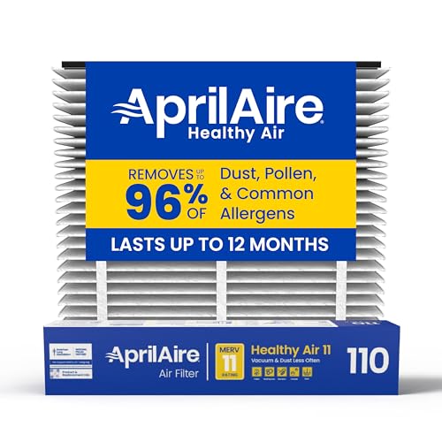 Genuine AprilAire 110 Replacement Filter 110 Air Filter MERV 11 (Pack of 1) Healthy Air 11