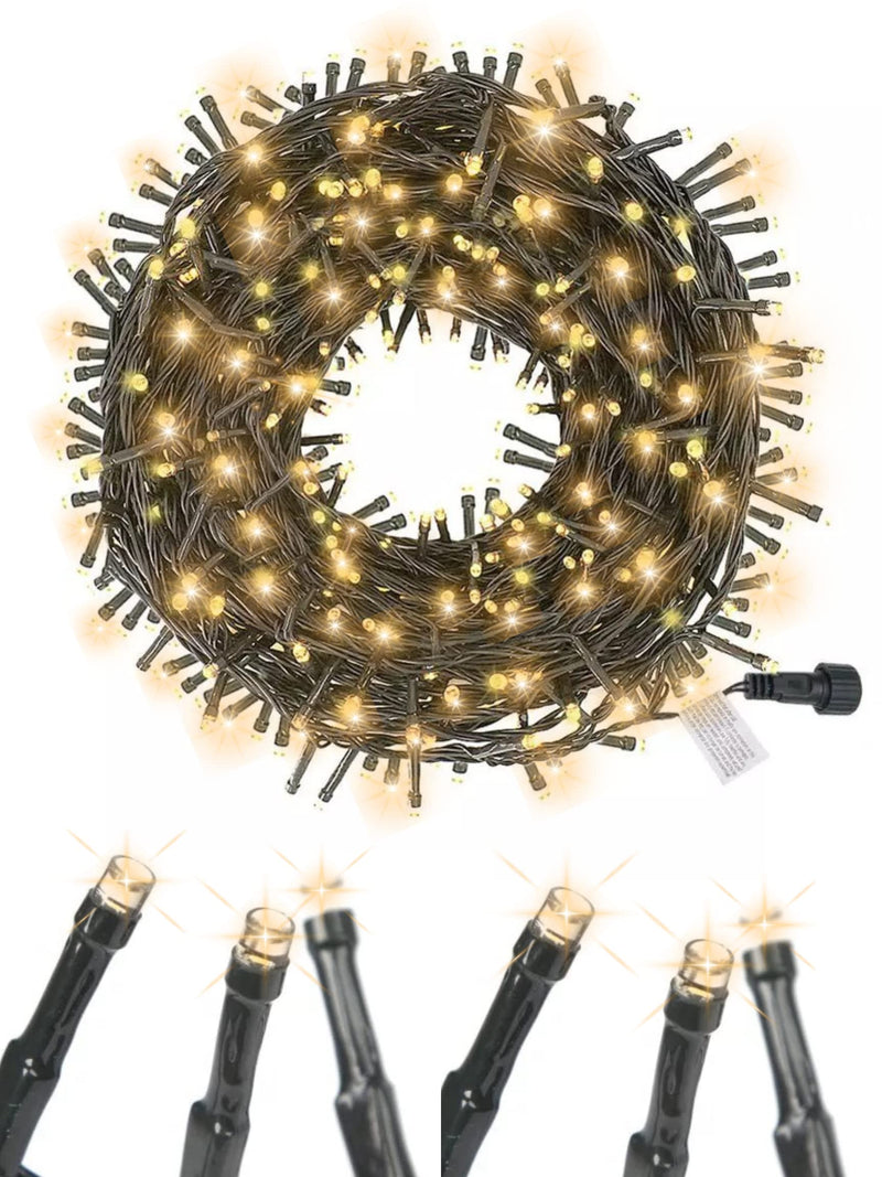 Soft Magic Twinkle Christmas String Lights 100 LED (Warm White) 36 FT, Plug in, Connectable Waterproof Green Wire, Decorations Indoor Outdoor Patio Yard Garden Wedding 100 Lights Warm-White