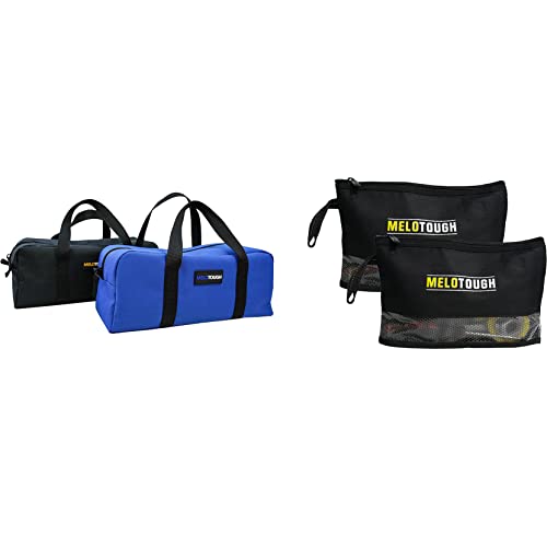 MELOTOUGH Utility Tool Tote bag Combo Kit-Includes 2 Medium Tool Organizer Bags + Multi Tool Pouch Small Tool Bag Zipper Bag Zipper Pouches