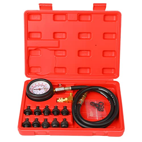Oil Pressure Tester Tool, Oil Pressure Gauge kit, 0-140 PSI PressureTestDiagnostic Tools, Engine Oil Pressure Tester Tool kit, for car Truck red-1