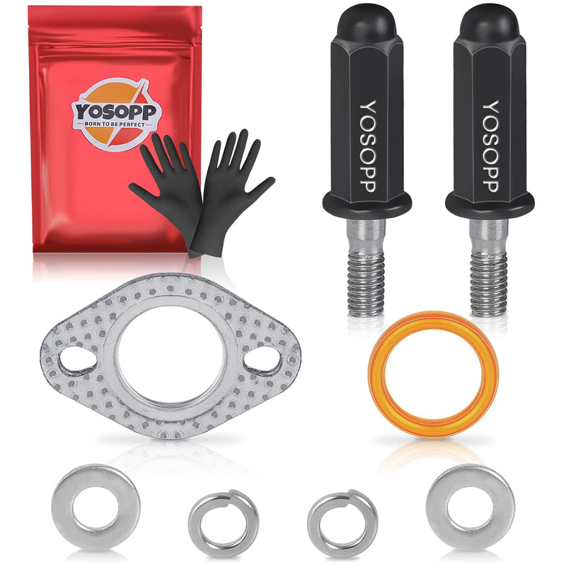 GY6 Exhaust Bolt Nuts Gasket for 50cc 70cc 90cc 110cc 125cc 150cc Scooters ATVs GMB139 Engine Moped Quad 4 Wheeler Dune Buggy Go Karts Taotao Sunl Coolster Jonway Roketa Sandrail (Black)