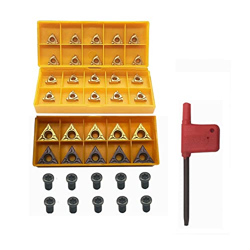 41pcs Threading Inserts 11ER AG60 11IR AG60 TCMT32.51 Turning Carbide Inserts and Alloy Steel Hex Screws for Lather Turning Threading Tool Holder Stainless Steel