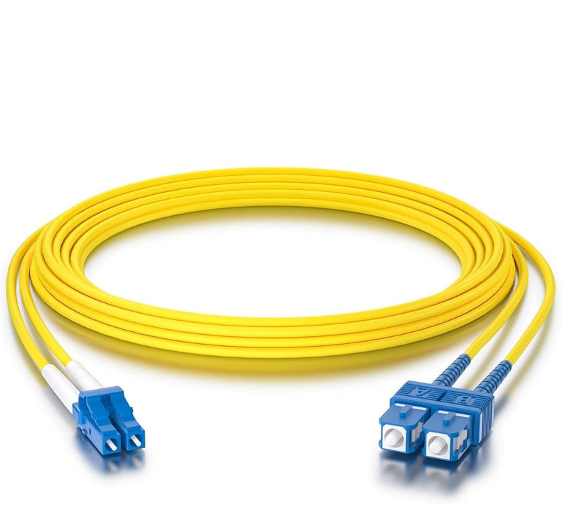 10Gtek Fiber Patch Cable - LC to SC OS2 1G/10G Singlemode Jumper Duplex 9/125 LSZH Fiber Optic Cord, Yellow, 30-Meter(98.4-ft) 30m SMF OS2, LC-SC, Duplex 1