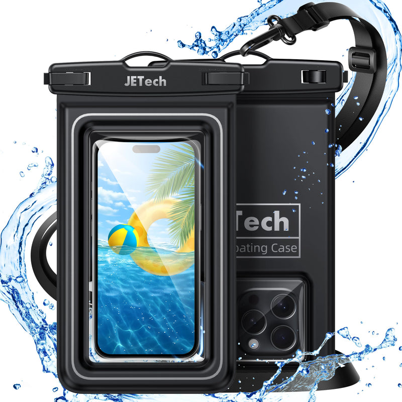 JETech Floating Waterproof Phone Pouch, Water Proof Case for iPhone 15 14 13 12 Pro Max Plus, Samsung Galaxy S24 S23 S22 Ultra and Others up to 7 Inch, IPX8 Dry Bag with Lanyard, 2 Pack