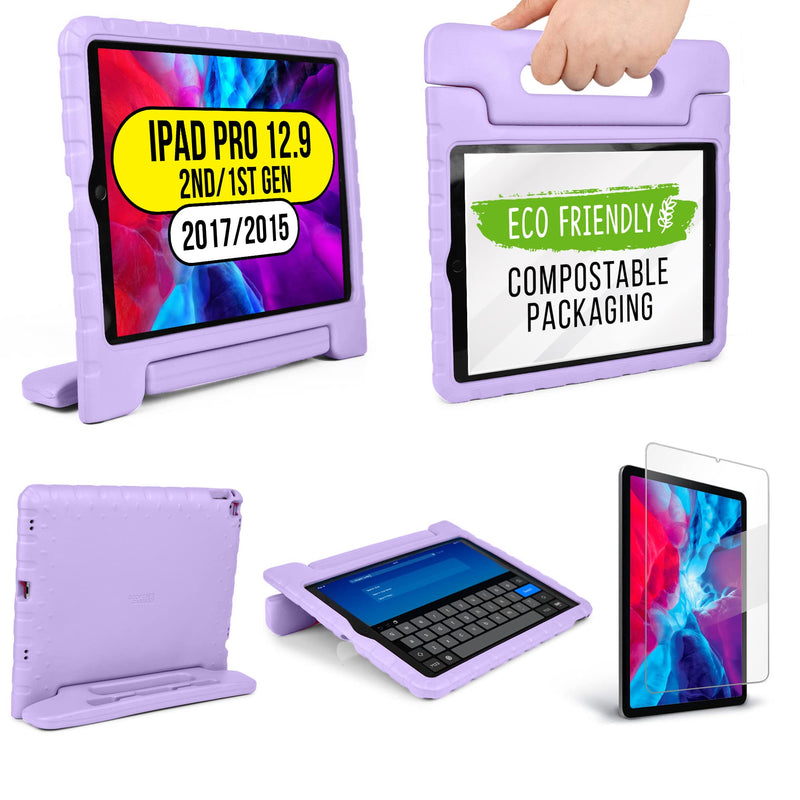 Official Cooper Dynamo Kids iPad Pro 12.9 Case for 1st/2nd Generation (2015/2017) | Unbreakable Protection, Magic Handle, Stand & Pencil Holder (NOT for 2018-2022 3rd-6th Gen) (Lollipop Violet) iPad Pro 12.9 (1st gen 2015, 2nd gen 2017) Lollipop Violet