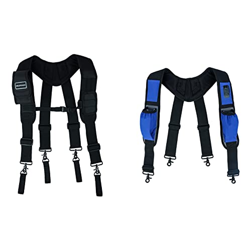MeloTough Magnetic Suspenders Tool Belt Suspenders with Large Moveable Phone Holder+ Funny Tool Belt Suspender for Men Belt Suspenders Heavy Duty Big and Tall Padded Work Suspenders with Mutil Pockets