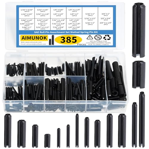 385PCS SAE Roll Pin Set (26 Sizes) 385 pieces SAE Roll Pins