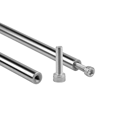 2 pcs 12 mm x 600mm Chrome Plated Linear Rod with M6 Hex Socket Cap Screw Bolt Diameter 12mm+M6