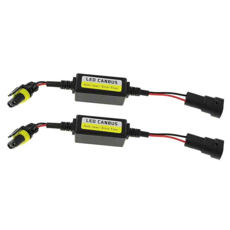 FLYPIG 2pcs 9005 9006 LED Headlight Bulb Canceller Decoder Error Free Resistor Wiring Anti Flicker Resistor Canbus Adapter